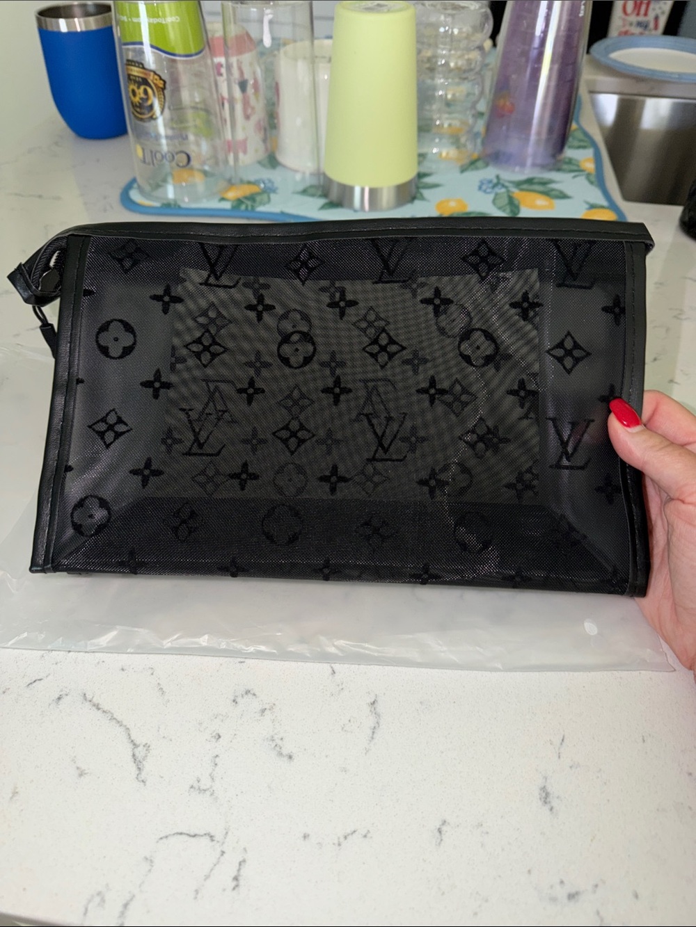 Mesh makeup bag